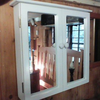 Mirrored bathroom vanity, painted, cottage style
