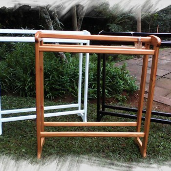 Solid wood towel stands, painted and stained