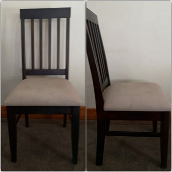 solid wood and upholstered dining room chairs
